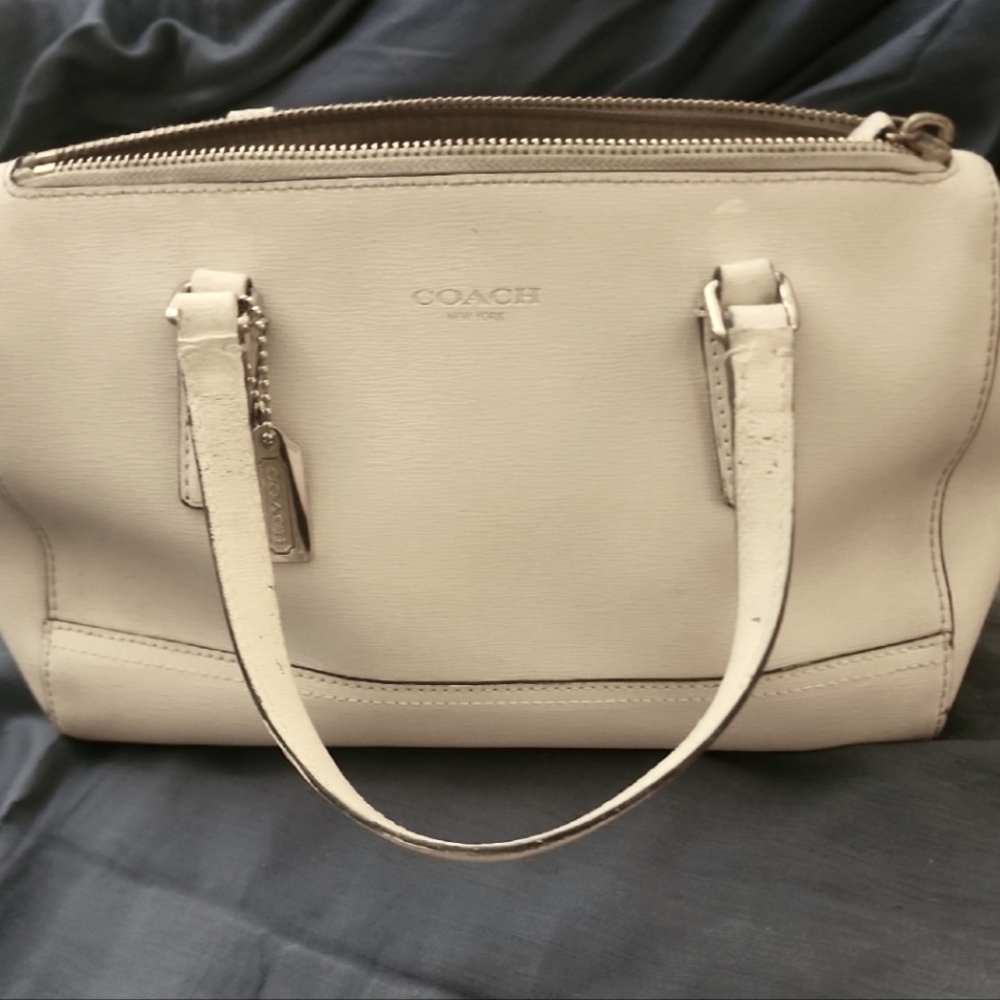 Coach Boston Cream Satchel with Gold Hardware